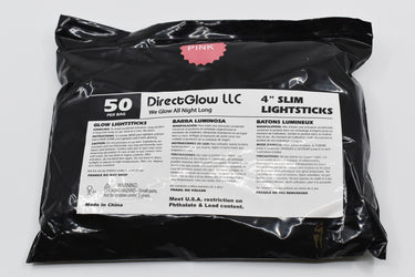 4 inch 10mm Pink Glow Sticks- 50 Per Package